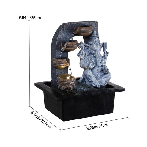 Indoor Tabletop Fountain Ganesha Decor, AI1424