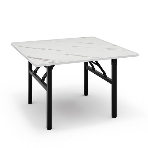 Square 80cm Folding Coffee Table with Marble Effect Top, ZH1295