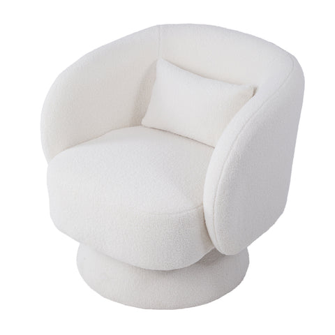 Livingandhome Upholstered Swivel Chair with Pillow, ZH1687