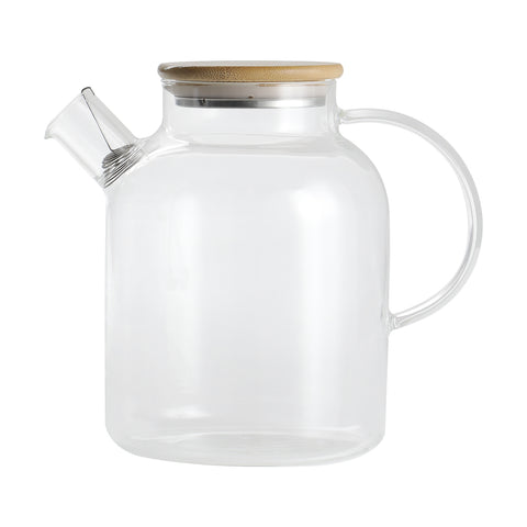 1800ML Clear Glass Teapot Stovetop Safe with Bamboo Lid, CT0469 (Ver.2)