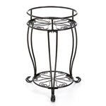 2-Tier Decorative Black Iron Plant Pot Stand -- Suitable for Indoor and Outdoor Use, YZ0010(Ver.2)