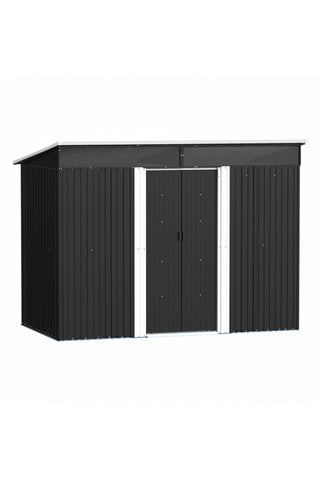 Garden Metal Storage Shed with Lockable Sliding Doors, PM1178PM1179