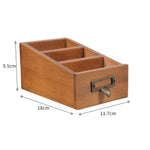 Retro Wooden Desk Organiser with 3 Compartments, SC0214 (Ver.2)