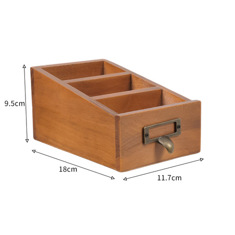 Retro Wooden Desk Organiser with 3 Compartments, SC0214 (Ver.2)