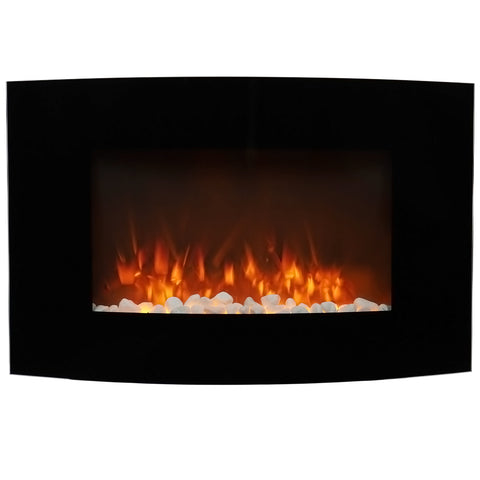 Wall Mounted Tempered Glass Electric LED Fireplace, PM0518