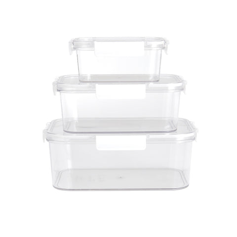 Livingandhome 3Pcs Transparent Stackable Bento Lunch Box Set, CT0458