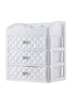 White Plastic Makeup Organizer with 3 Drawers, SO0156