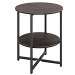 Livingandhome Small Round Coffee Table with 2 Tier, ZH1306