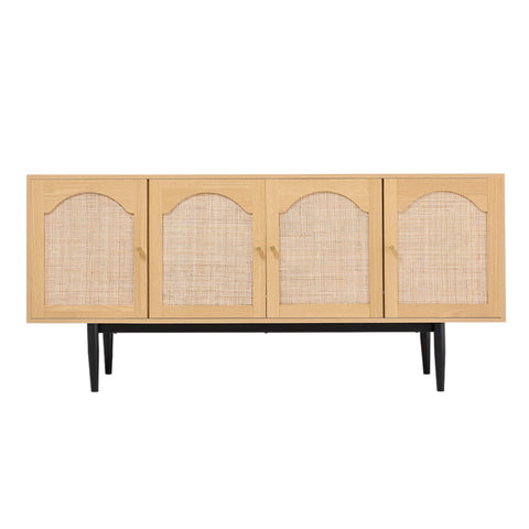 Livingandhome Modern Wood Woven 4-Door Accent Cabinet, JM2211JM2212