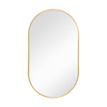 Livingandhome Modern Oval Metal Wall Mirror Gold, CT0133