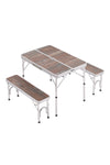 Livingandhome Outdoor Picnic Table with Two Benches, WB0045