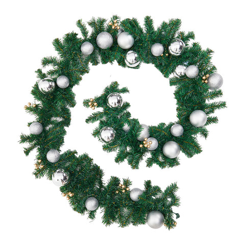 Livingandhome Artificial Plastic Pine Garland Christmas Hanging Decoration, WF0116