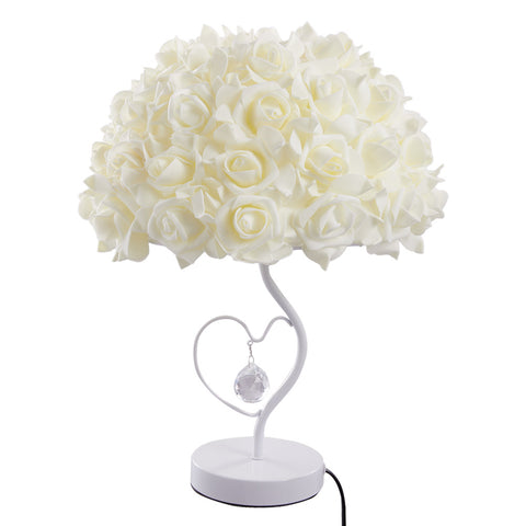 E27 Rose Flower Umbrella-shaped Lampshade Table Lamp Fixture Decor - Warm Light, SW0917 (Ver.2)