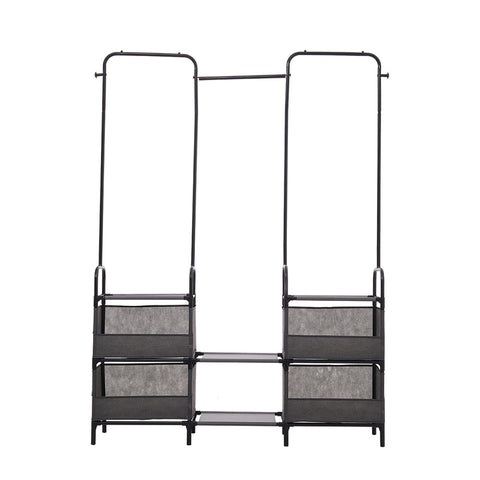 Metal Freestanding Garment Rack with Shelves, LY0127 (Ver. 2)