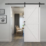 Farmhouse Style Wooden Barn Door with Sliding Kit, LG1064LG1130