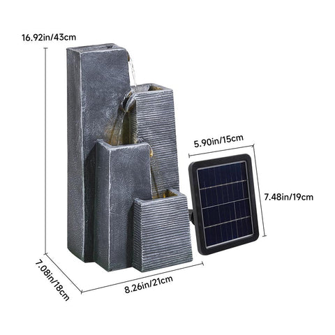 Solar-Powered Water Fountain Outdoor Garden Decor, AI1495 (Ver.2)