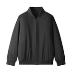 XL Black Male Zipper Bomber Jacket Casual Varsity Coat, WO0464(Ver.2)