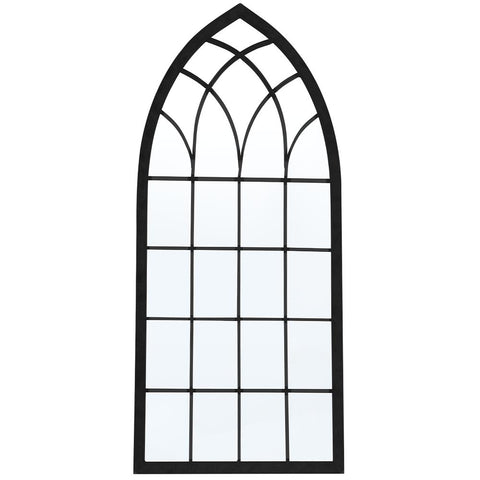 Livingandhome Black Cathedral Window Wall Mirror, FI0510