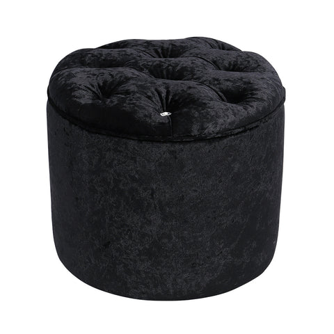 Round Velvet Dimand Buttoned Footstool, ZH0316