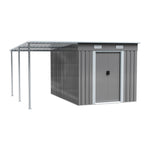 6X9FT Metal Garden Storage Shed with Sliding Door, PM1303PM1304PM1305PM1306