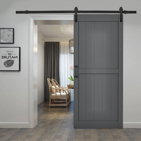 Livingandhome Farmhouse Style Wooden Barn Door with Sliding Kit, LG1063LG1125