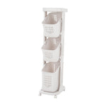 Livingandhome 4-Tier Storage Rack Laundry Basket with Wheels, WM0228