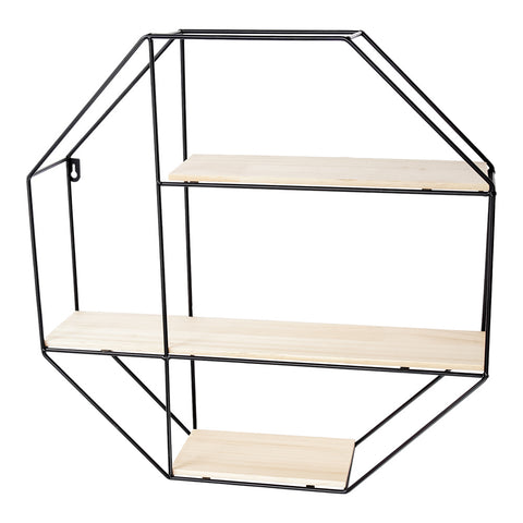 Lifeideas Octagonal Metal Floating Wall Display Shelf, SW0623