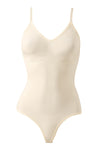 S-size Nude Tummy Control Seamless Racerback Sculpting Shapewear Bodysuit Top, WO0263(Ver.2)