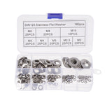 180Pcs Stainless Steel Flat Washers Set with Storage Box, ZY0178