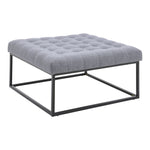 Livingandhome Square Linen Footstool with Metal Frame, ZH1334