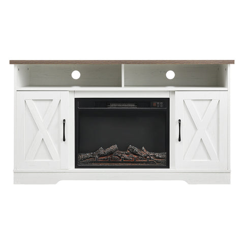 Livingandhome Recessed Electric Fireplace TV Stand with Timer and Remote, PM1344PM1345