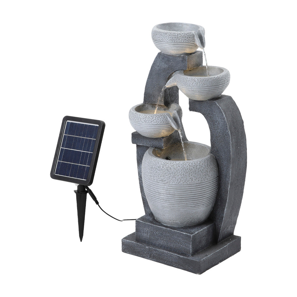 Garden Sanctuary Outdoor Solar-Powered Water Fountain Rockery Decor, A ...