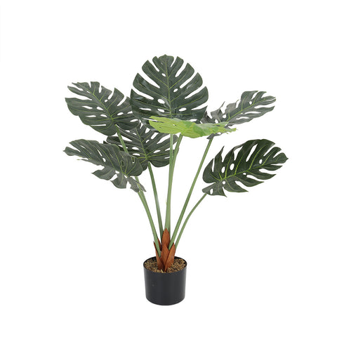 Livingandhome 85cm Artificial Tropical Monstera Tree Faux Plant in Pot, PM1218