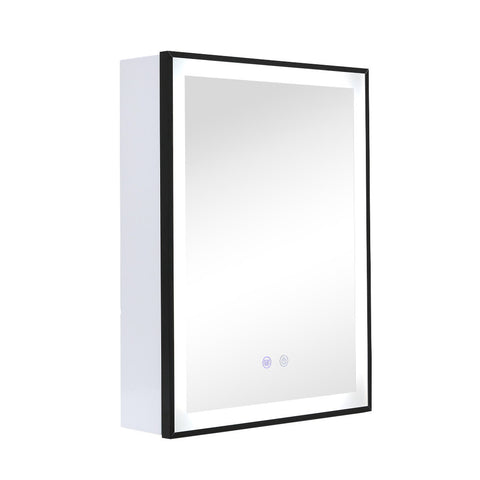 Livingandhome Single Door Fog Free LED Bathroom Mirror Cabinet, DM0467