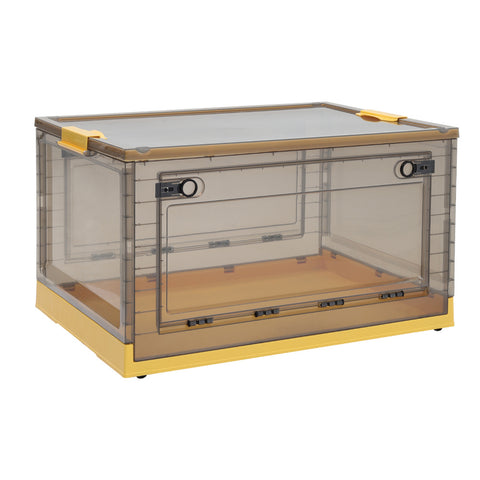 53x36x30cm Transparent Folding Storage Box with Wheels Home Organizer, WZ0093