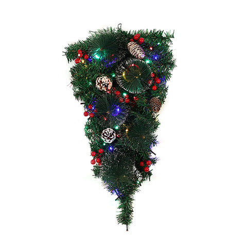 Livingandhome Christmas Teardrop Swag with Lights, CD0513