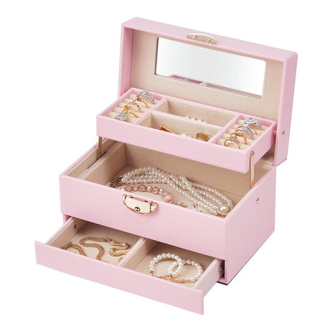 Lockable Jewellery Storage Box with Drawer, SO0036