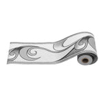 Livingandhome PVC Silver Grey Prepasted Wallpaper Border Roll, SC0852