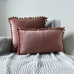 Livingandhome Throw Pillowcase with Cute Pom Poms Ball Fringe, HF0741