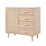 H&O Direct Wood and Rattan Accent Side Cabinet, JM2288