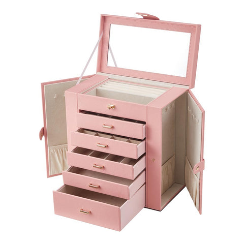 Large Jewelry Box with Drawers and Mirror, SO0056