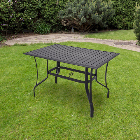 Garden Metal Slatted Coffee Table with Six Rattan Chairs,LG1381LG0915