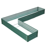 Livingandhome L-Shaped Galvanized Steel Raised Garden Bed Dark Green, PM1272