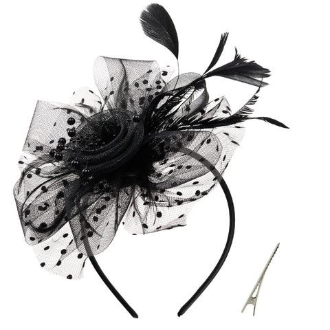 Feather Flower Mesh Fascinator, DQ0001 (Ver.2)