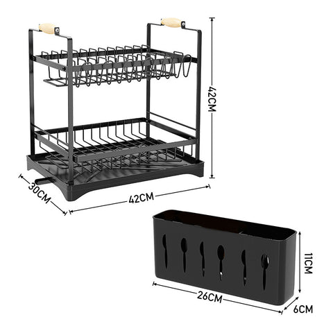 2-Tier Dish Drainer with Utensil Holder, WM0572