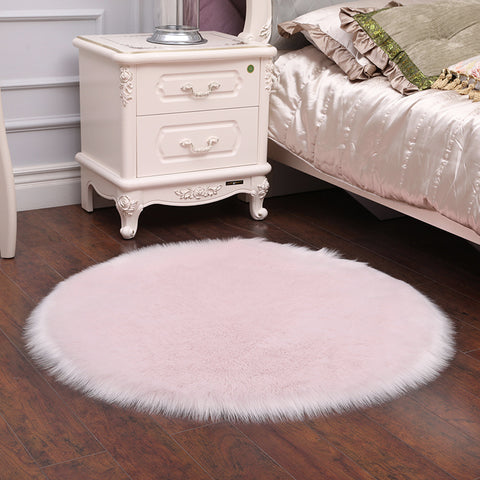 Livingandhome Round Shaped Super Soft Shaggy Area Rug, SP0697