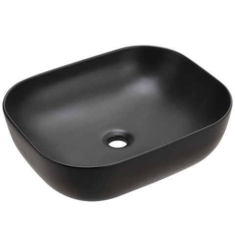 Livingandhome Rectangular Ceramic Countertop Basin Black, DM0427