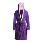 Sheonly Contrast Colour Flannel Hooded Bath Robe, SC0466