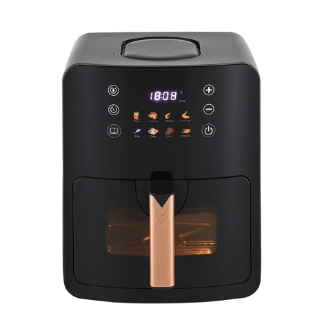 Livingandhome 5L Black Digital Air Fryer with Visual Window, DM0714