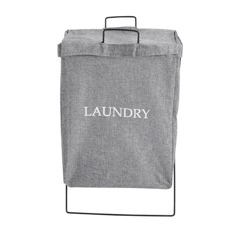 Livingandhome Folding Fabric Laundry Basket Hamper Grey, WZ0107